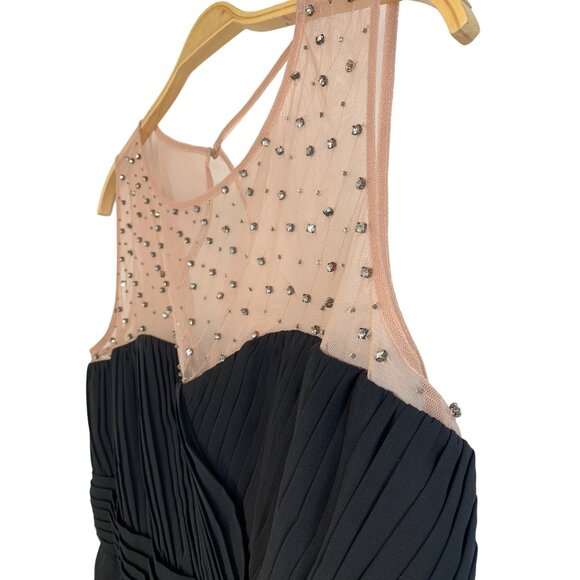 City Chic 14W Maxi Black Illusion Neck Bead Giuliana Dress New Wedding 6904 - Picture 5 of 16